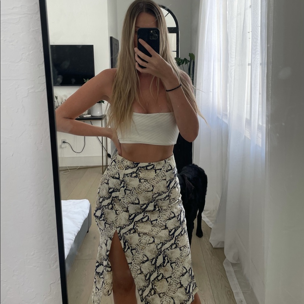 PRINCESS POLLY- VERONA MIDI SKIRT SNAKESKIN